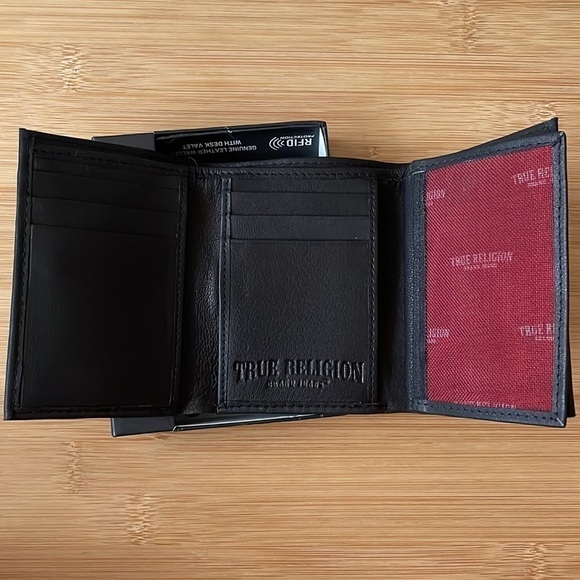Brand New True Religion Genuine Leather Black Men’s Kincaid Wallet w/ Desk Valet - Picture 7 of 16